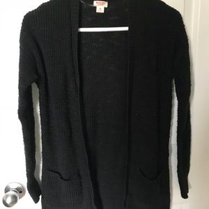 black knit cardigan